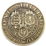 1901 final year shilling of Queen Victoria. P&P Group 1 (£14+VAT for the first lot and £1+VAT for