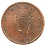 1805 Hibernia halfpenny of George III. P&P Group 1 (£14+VAT for the first lot and £1+VAT for