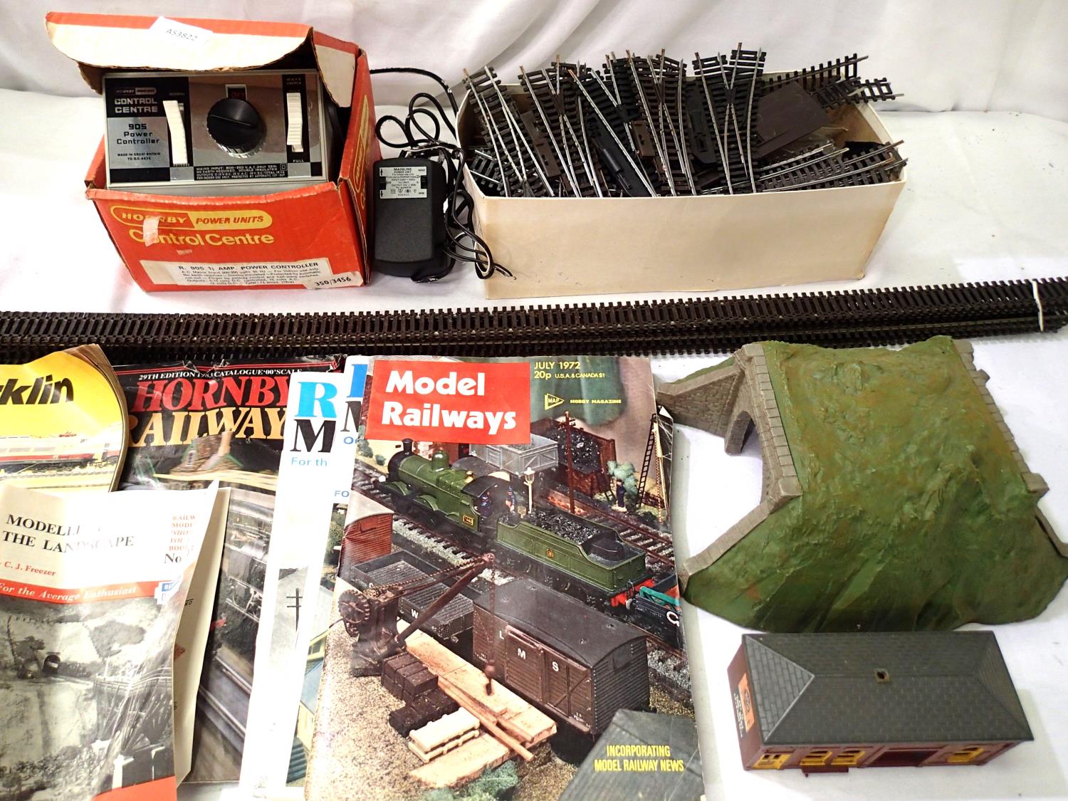Hornby R905 controller, and another controller, selection of steel track and seven points,
