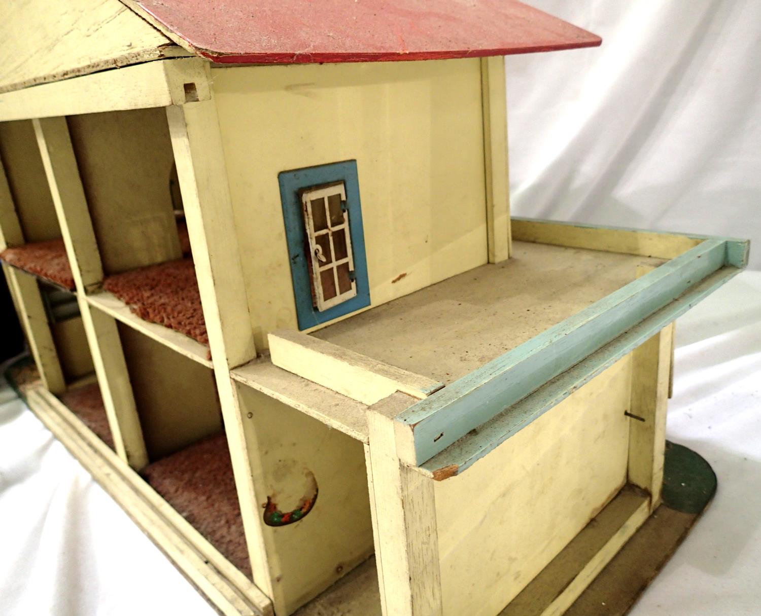 Gee Bee Toys, Hull, dolls house circa 1960s, wood with tinplate opening windows/doors, in good - Image 7 of 8