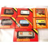 Seven Hornby boxed wagons, four wheel type, including Golden Shred, Birds etc, mostly in very good