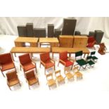 Selection of twenty-nine pieces of model office type furniture, wood construction, filing cabinets