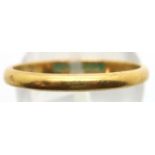 22ct gold wedding band, 2.70g, size P. P&P Group 1 (£14+VAT for the first lot and £1+VAT for