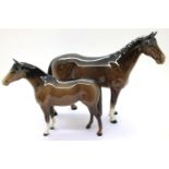 Two Beswick brown horses, H: 20 cm. P&P Group 3 (£25+VAT for the first lot and £5+VAT for subsequent