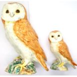 Two Beswick barn owls, models 1046 and 2026, tallest H: 19 cm. P&P Group 2 (£18+VAT for the first