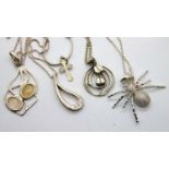 Five 925 silver necklaces. P&P Group 1 (£14+VAT for the first lot and £1+VAT for subsequent lots)
