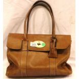 Ladies Mulberry brown leather tan handbag. P&P Group 2 (£18+VAT for the first lot and £3+VAT for