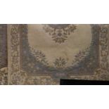 Large cream ground wool rug. Not available for in-house P&P, contact Paul O'Hea at Mailboxes on