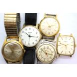 Five mechanical wristwatches including an Oris example. P&P Group 1 (£14+VAT for the first lot