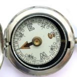 WWI US Engineers Pocket Watch Style Compass Dated 1917. P&P Group 1 (£14+VAT for the first lot