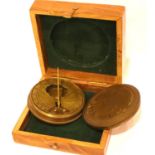 Boxed brass Mary Rose sundial compass. P&P Group 2 (£18+VAT for the first lot and £3+VAT for