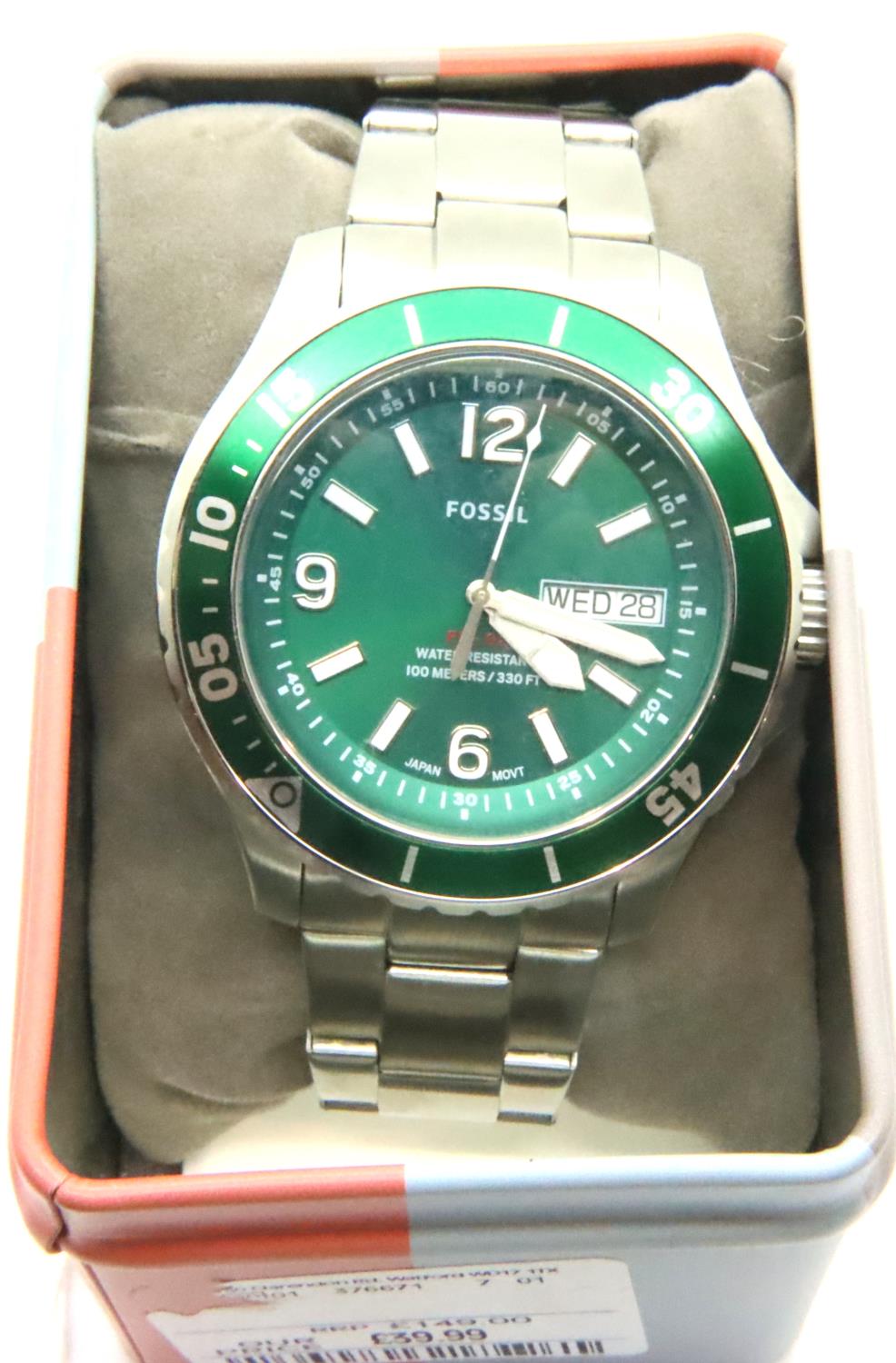 Fossil; gents boxed wristwatch, working at lotting. P&P Group 1 (£14+VAT for the first lot and £1+