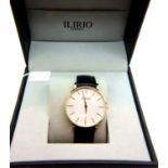 Ilirio; gents boxed new old stock wristwatch, requires new battery. P&P Group 1 (£14+VAT for the