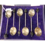 Six boxed hallmarked silver coffee bean spoons, 35g. P&P Group 1 (£14+VAT for the first lot and £1+
