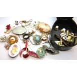 Small quality costume jewellery mainly brooches. P&P Group 1 (£14+VAT for the first lot and £1+VAT