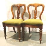 Set of four Victorian dining chairs, H: 87 cm. Not available for in-house P&P, contact Paul O'Hea at