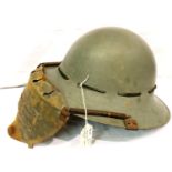 WWI Homefront Zuckerman Helmet with face shield. P&P Group 2 (£18+VAT for the first lot and £3+VAT