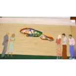 Design for Mural Panel commissioned 1985 for the sports centre at Jaguar Cars Browns Lane