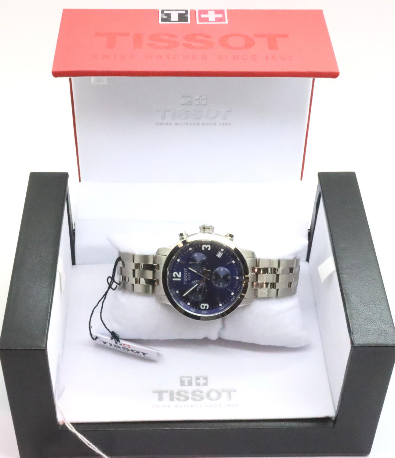 Tissot; gents new old stock chronograph wristwatch, boxed with original tag, working at lotting. P&P