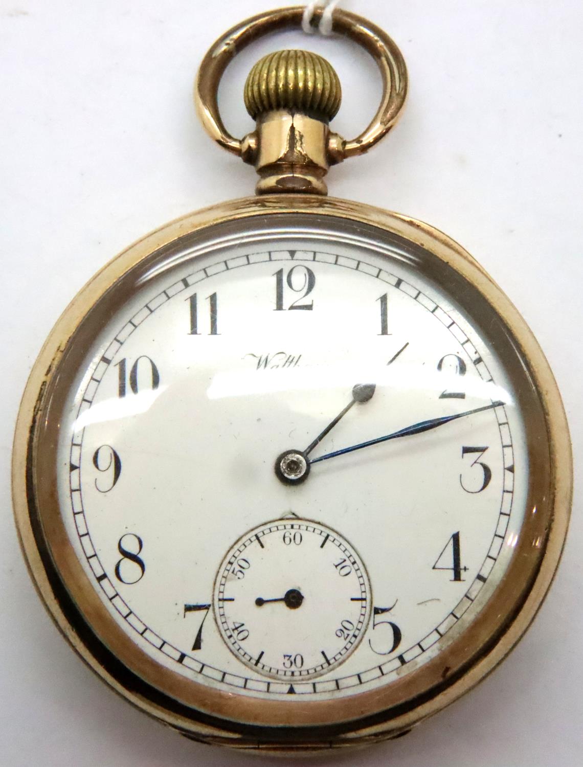 Waltham; gents gold plated pocket watch, not working at lotting. P&P Group 1 (£14+VAT for the