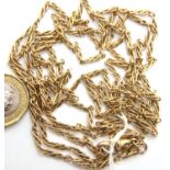 15ct gold guard chain twist link, L: 144 cm, 32.3g. No damage, defects or repairs. Hallmarked to