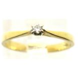 14ct diamond set solitaire ring, size K, 1.6g. P&P Group 1 (£14+VAT for the first lot and £1+VAT for