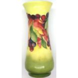 Moorcroft yellow leaf and burley vase, chip to the rim, H: 17.5 cm. P&P Group 2 (£18+VAT for the
