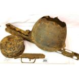 Eastern Front Relic Russian PPSH Machine Gun and part Russian Helmet Found Near Kursk, Russia. P&P
