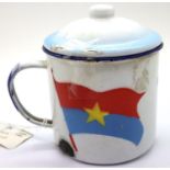 Vietnam War Era Vietcong Enamelled Rice Cup. P&P Group 1 (£14+VAT for the first lot and £1+VAT for
