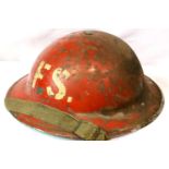 WWII Home Front Fire Squad Helmet. P&P Group 2 (£18+VAT for the first lot and £3+VAT for