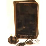 Samsung Galaxy tablet, model SM-T210 with black leather folio case, restored to factory settings,