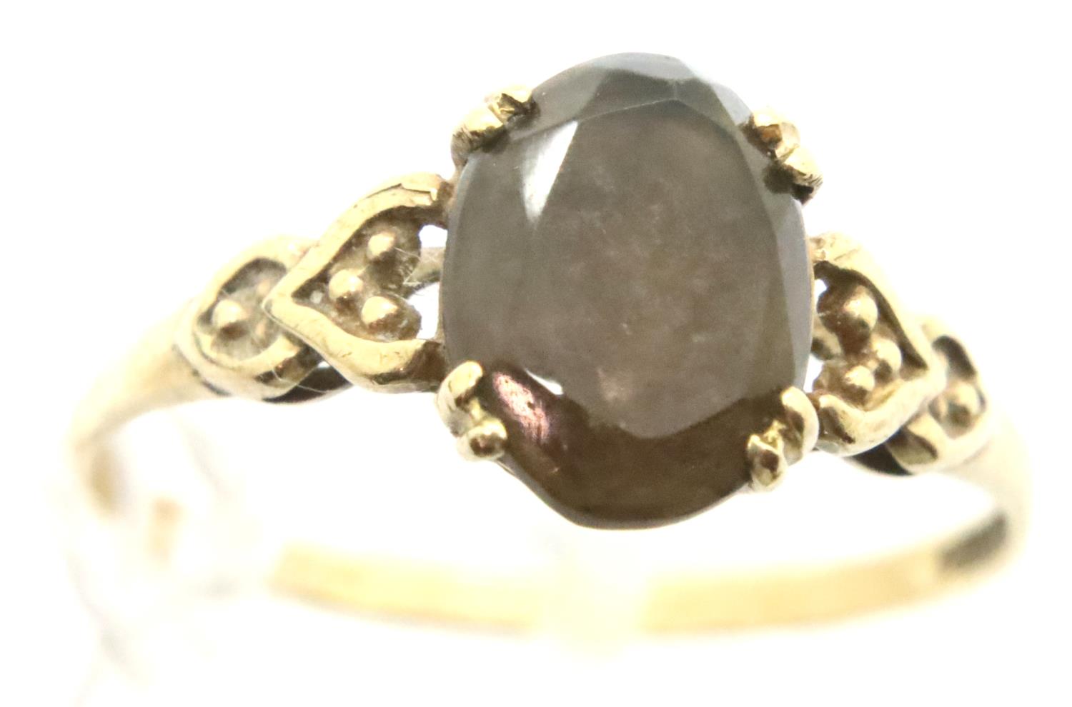 9ct gold stone set ring, size N, 1.2g. P&P Group 1 (£14+VAT for the first lot and £1+VAT for