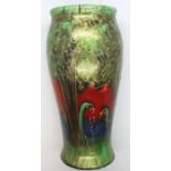 Anita Harris vase in the Bluebell Wood pattern, H: 19 cm, no cracks, chips or visible restoration.