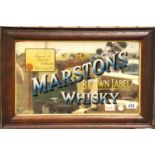 Pub advertising mirror for Marston Brown Label, 60 x 39 cm. Not available for in-house P&P,