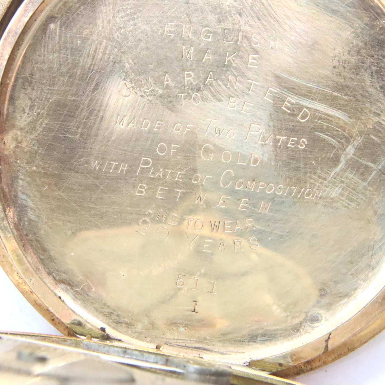 Waltham gold plated pocket watch, lacking second finger. P&P Group 1 (£14+VAT for the first lot - Image 3 of 3