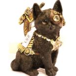 Steampunk type cat figurine, H: 19 cm. P&P Group 2 (£18+VAT for the first lot and £3+VAT for