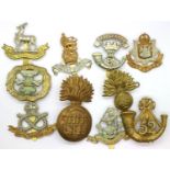 Ten Restrike British Army Cap Badges. P&P Group 1 (£14+VAT for the first lot and £1+VAT for