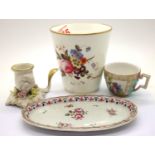 Mixed Continental porcelain including hand painted vase and small chip with crossed swords
