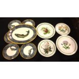 Large ceramic fish server and matching plates. Not available for in-house P&P, contact Paul O'Hea at