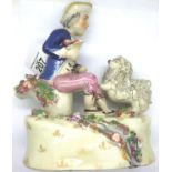 Staffordshire figurine of a man and his people, H: 20 cm. P&P Group 3 (£25+VAT for the first lot and