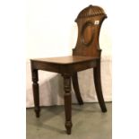 Georgian mahogany Wainscot chair H: 83 cm. Not available for in-house P&P, contact Paul O'Hea at