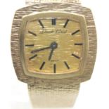 Bueche Girod ladies 9ct wristwatch, gross 32.3g. P&P Group 1 (£14+VAT for the first lot and £1+VAT