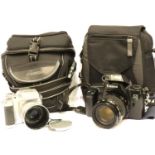 Canon EOS 1000FN camera with Canon 35-105mm lens and a Fuji camera. P&P Group 2 (£18+VAT for the