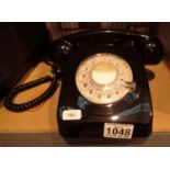 Black, GPO746 Retro rotary telephone replica of the 1970s classic, compatible with modern