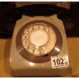 Original 1970s grey BT rotary telephone. P&P Group 1 (£14+VAT for the first lot and £1+VAT for