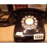 Black, GPO746 Retro push button telephone replica of the 1970s classic, compatible with modern
