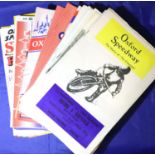 Speedway programmes; Oxford 1965-1988 (44) and Mildenhall 1975-1981 (28). P&P Group 2 (£18+VAT for