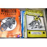 Approximately 100 Speedway programmes including Wimbledon and Wolverhampton, mainly 1965, some are