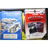Approximately 200 Speedway programmes, including Crayford Nelson & Belle Vue , 1960-1970s. Not