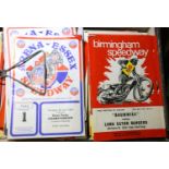 Approximately 200 Speedway programmes including Essex and Birmingham. Not available for in-house P&
